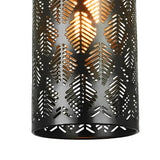Modern Retro Cylindrical Hollow Iron Black Industrial Style Pendant Light for Kitchen and Dining Room