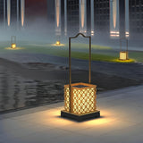 Modern Retro Solar Powered Outdoor Lantern Waterproof LED Lawn Light with Portable Handle