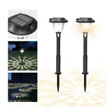 Modern RGB and Warm White Solar Pathway Lights Waterproof Outdoor Landscape Lamps 4 Pack