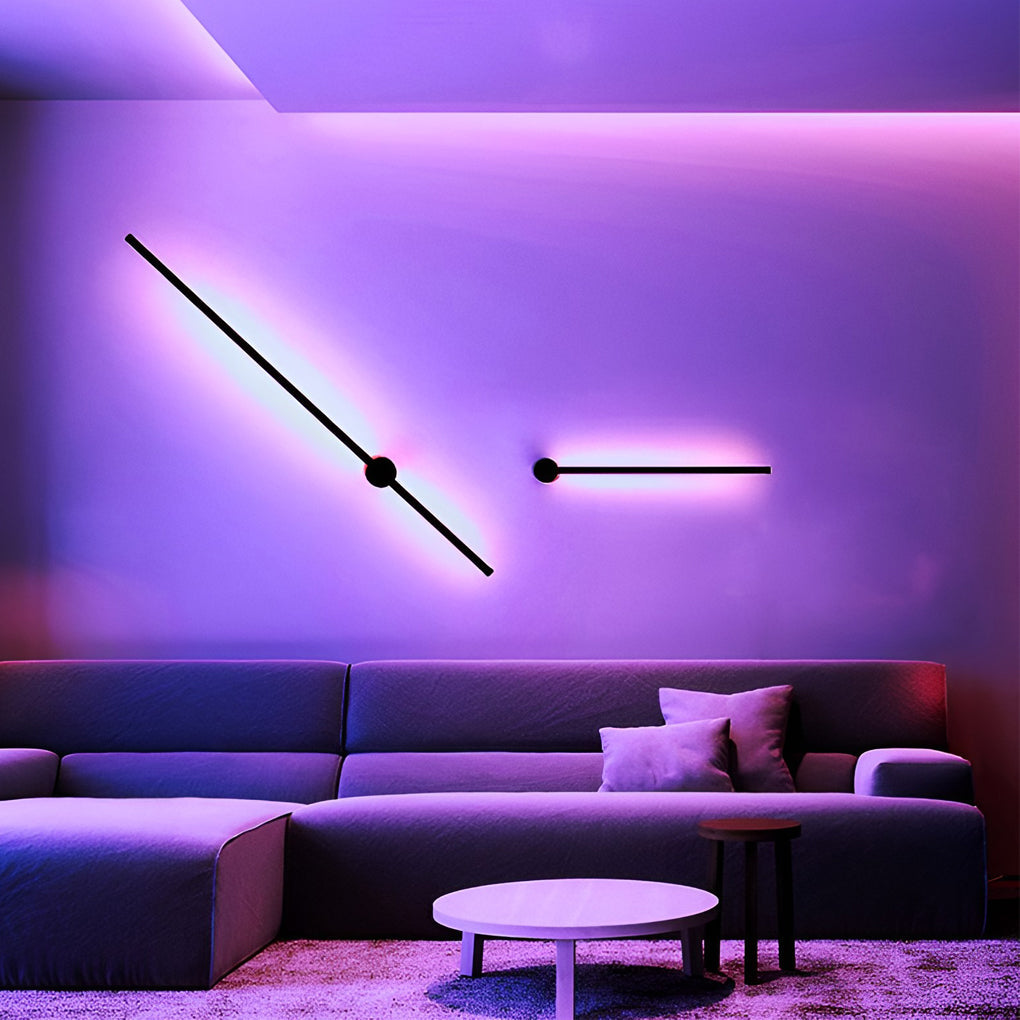 Modern RGB Color Changing Long LED Strip Wall Sconce with Remote Control Mood Lighting