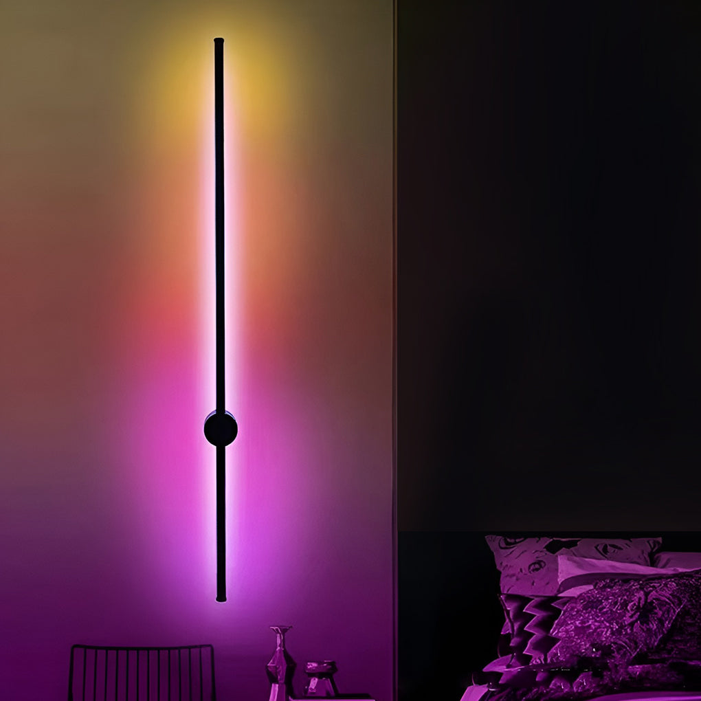 Modern RGB Color Changing Long LED Strip Wall Sconce with Remote Control Mood Lighting