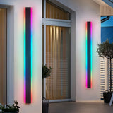 Modern RGB LED Long Strip Outdoor Wall Sconce Waterproof Exterior Lighting for Courtyard and Villa