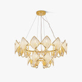 Modern Rhombus Crystal Chandelier Gold Geometric Ring LED Pendant Lighting for Luxury Interiors