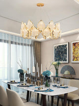 Modern Rhombus Crystal Chandelier Gold Geometric Ring LED Pendant Lighting for Luxury Interiors