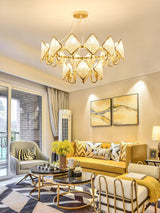 Modern Rhombus Crystal Chandelier Gold Geometric Ring LED Pendant Lighting for Luxury Interiors