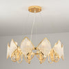 Modern Rhombus Crystal Chandelier Gold Geometric Ring LED Pendant Lighting for Luxury Interiors