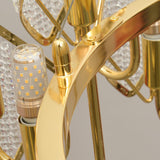 Modern Rhombus Crystal Chandelier Gold Geometric Ring LED Pendant Lighting for Luxury Interiors