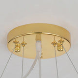 Modern Rhombus Crystal Chandelier Gold Geometric Ring LED Pendant Lighting for Luxury Interiors