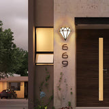 Modern Rhombus Diamond LED Outdoor Wall Light Waterproof Exterior Porch Sconce in White
