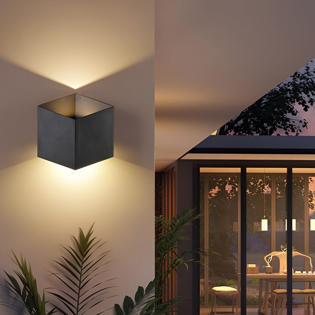Modern Rhombus LED Outdoor Wall Light Waterproof Exterior Up and Down Sconce for Patio and Garden