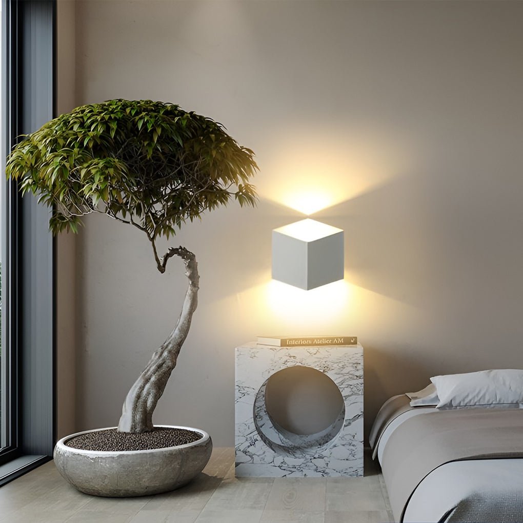 Modern Rhombus LED Outdoor Wall Light Waterproof Exterior Up and Down Sconce for Patio and Garden
