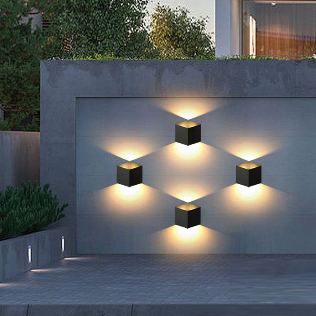 Modern Rhombus LED Outdoor Wall Light Waterproof Exterior Up and Down Sconce for Patio and Garden