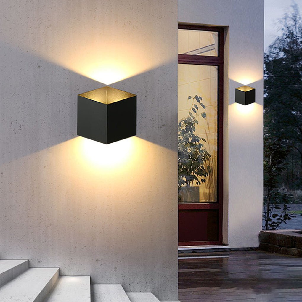 Modern Rhombus LED Outdoor Wall Light Waterproof Exterior Up and Down Sconce for Patio and Garden