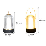 Modern Ribbed Glass Lantern LED Table Lamp Dimmable Bedside Ambient Lighting for Living Room and Bedroom