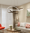 Modern Ribbon LED Chandelier with Remote Control Dimmable Lighting for Dining Room