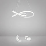 Modern Ribbon LED Chandelier with Remote Control Dimmable Lighting for Dining Room