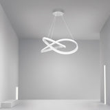 Modern Ribbon LED Chandelier with Remote Control Dimmable Lighting for Dining Room