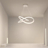 Modern Ribbon LED Chandelier with Remote Control Dimmable Lighting for Dining Room