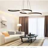 Modern Ribbon LED Pendant Light Geometric Wave Linear Chandelier for Kitchen Island and Dining Room