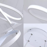 Modern Ribbon LED Pendant Light Geometric Wave Linear Chandelier for Kitchen Island and Dining Room