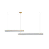 Modern Ribbon Textured LED Linear Pendant Light with Smoke Grey Glass Shade
