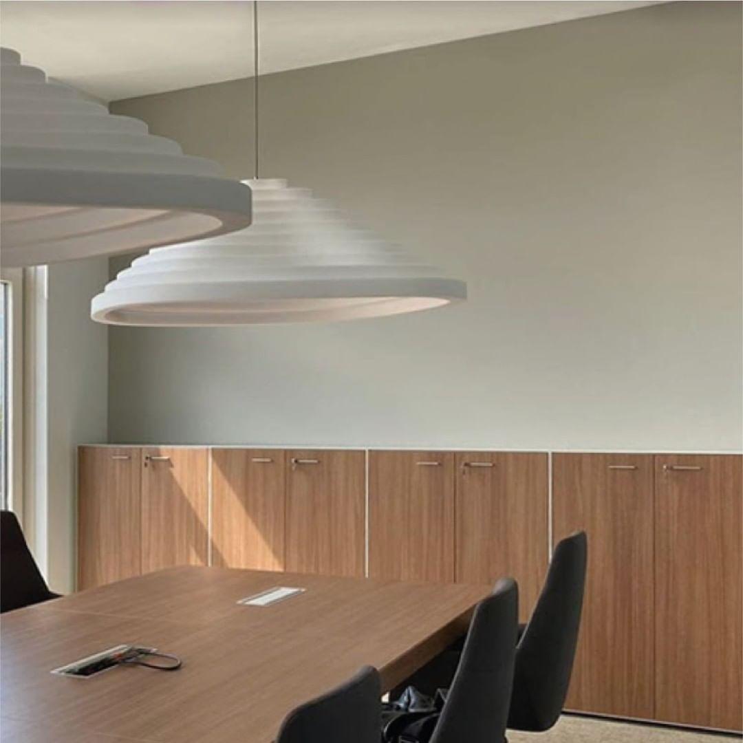 Modern Rice Field Acoustic Ceiling Lamp with Sound Absorbing Melamine Foam and Resin Finish