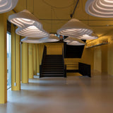 Modern Rice Field Acoustic Ceiling Lamp with Sound Absorbing Melamine Foam and Resin Finish