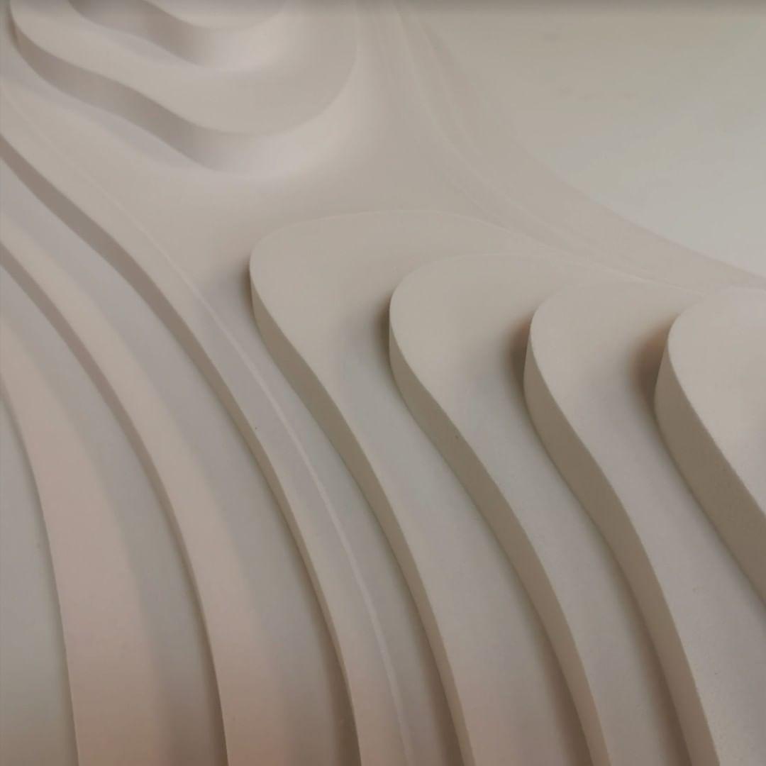 Modern Rice Field Acoustic Ceiling Lamp with Sound Absorbing Melamine Foam and Resin Finish