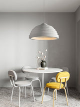 Modern Rice Field Sound Absorbing Resin Pendant Light Textured Acoustic Hanging Lamp for Offices and Homes