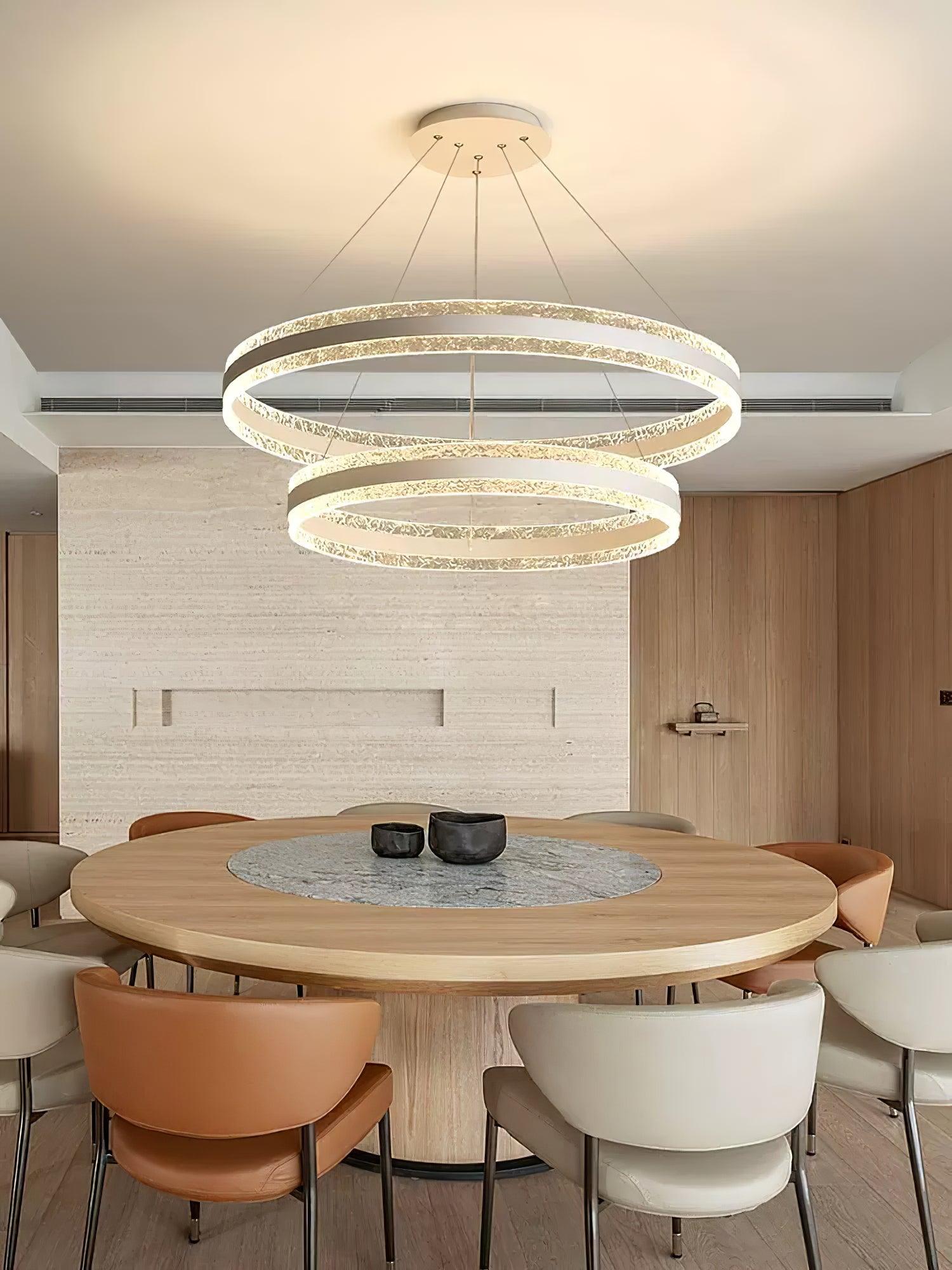 Modern Ring LED Pendant Light Circular Chandelier for Staircase and Entryway