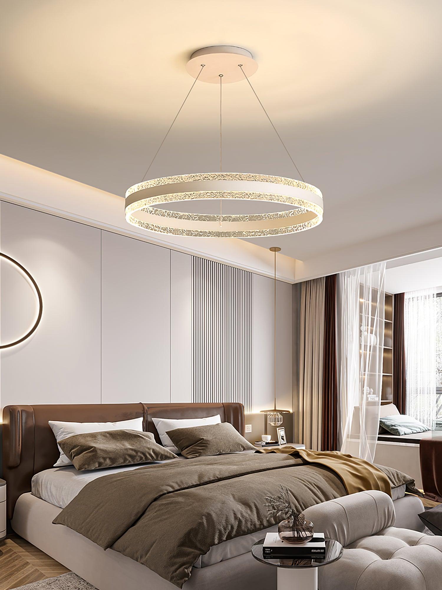 Modern Ring LED Pendant Light Circular Chandelier for Staircase and Entryway