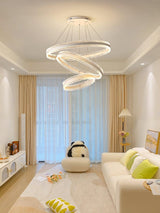 Modern Ring LED Pendant Light Circular Chandelier for Staircase and Entryway