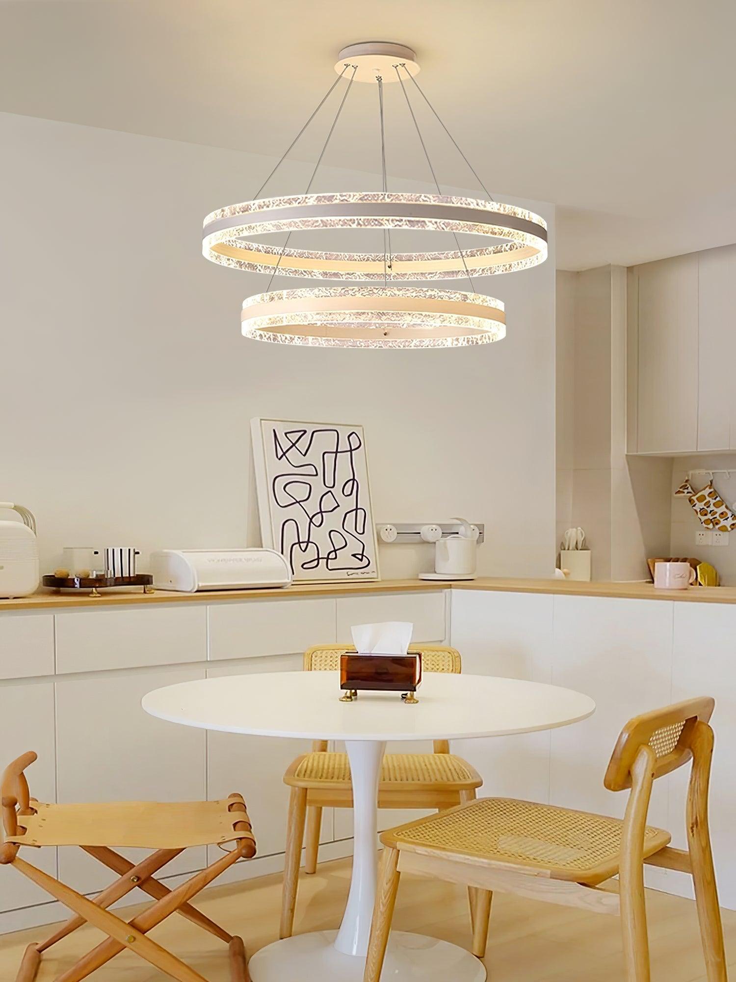 Modern Ring LED Pendant Light Circular Chandelier for Staircase and Entryway
