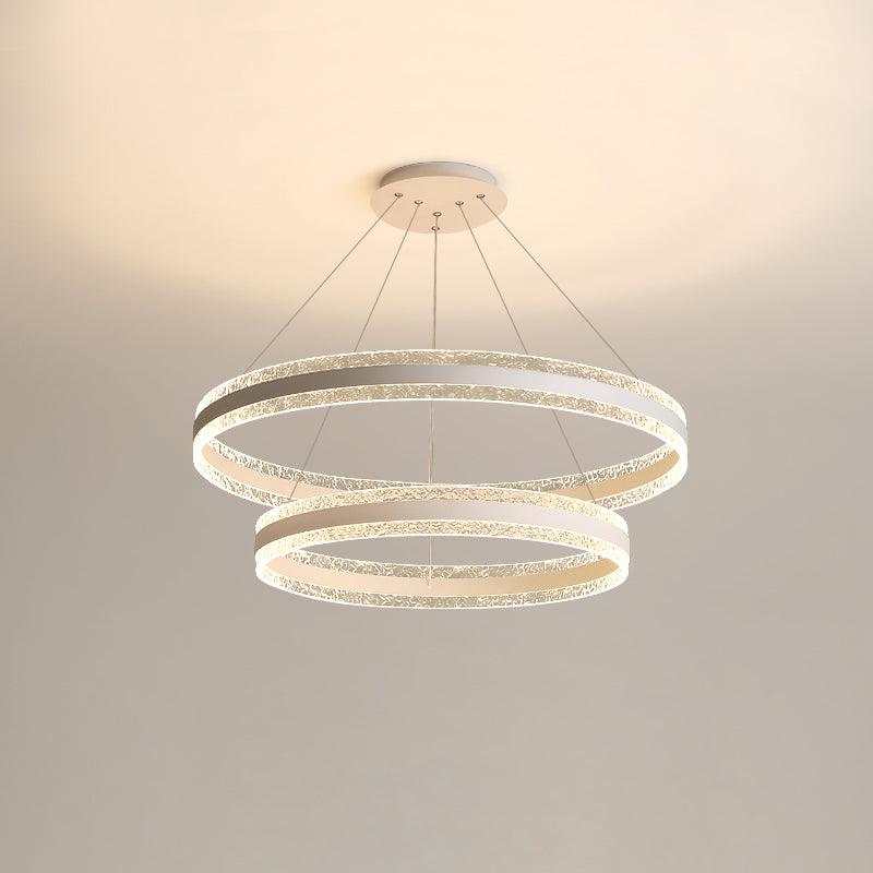 Modern Ring LED Pendant Light Circular Chandelier for Staircase and Entryway