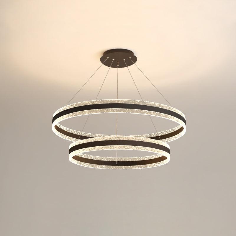 Modern Ring LED Pendant Light Circular Chandelier for Staircase and Entryway