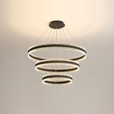 Modern Ring LED Pendant Light Circular Chandelier for Staircase and Entryway
