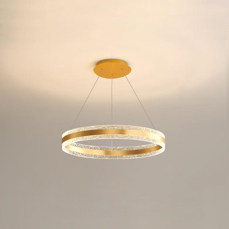 Modern Ring LED Pendant Light Circular Chandelier for Staircase and Entryway
