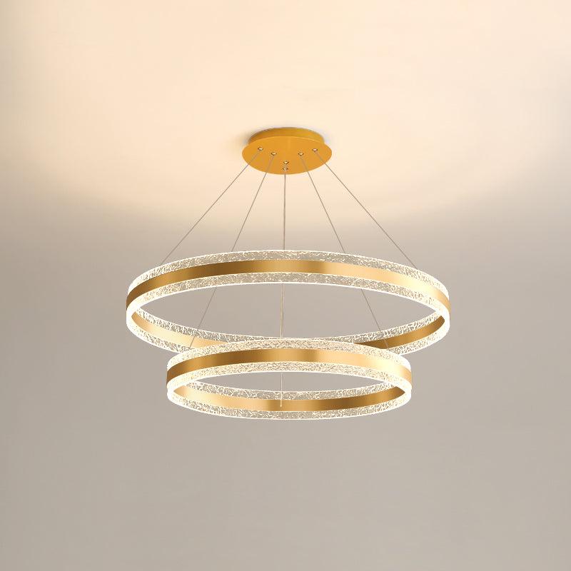 Modern Ring LED Pendant Light Circular Chandelier for Staircase and Entryway