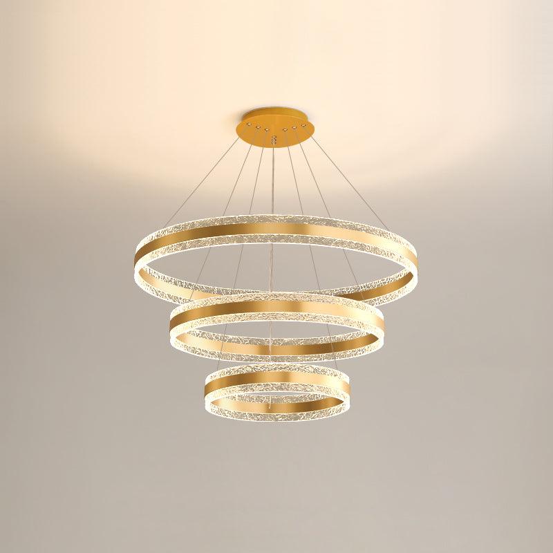 Modern Ring LED Pendant Light Circular Chandelier for Staircase and Entryway
