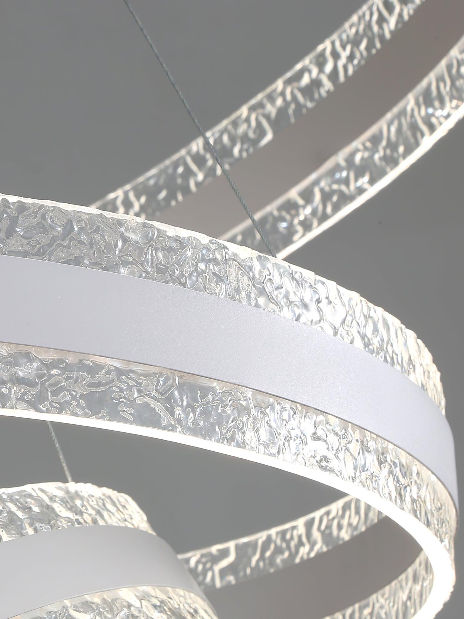 Modern Ring LED Pendant Light Circular Chandelier for Staircase and Entryway