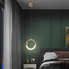Modern Ring LED Pendant Light Electroplated Metal Circle Hanging Lamp for Dining Room and Bedroom