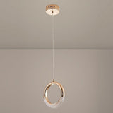 Modern Ring LED Pendant Light Electroplated Metal Circle Hanging Lamp for Dining Room and Bedroom