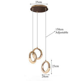 Modern Ring LED Pendant Light Electroplated Metal Circle Hanging Lamp for Dining Room and Bedroom