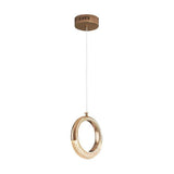 Modern Ring LED Pendant Light Electroplated Metal Circle Hanging Lamp for Dining Room and Bedroom
