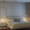 Modern Ring LED Pendant Light with Leather Accent 3 Step Dimming Aluminum Hanging Lamp