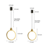 Modern Ring LED Pendant Light with Leather Accent 3 Step Dimming Aluminum Hanging Lamp