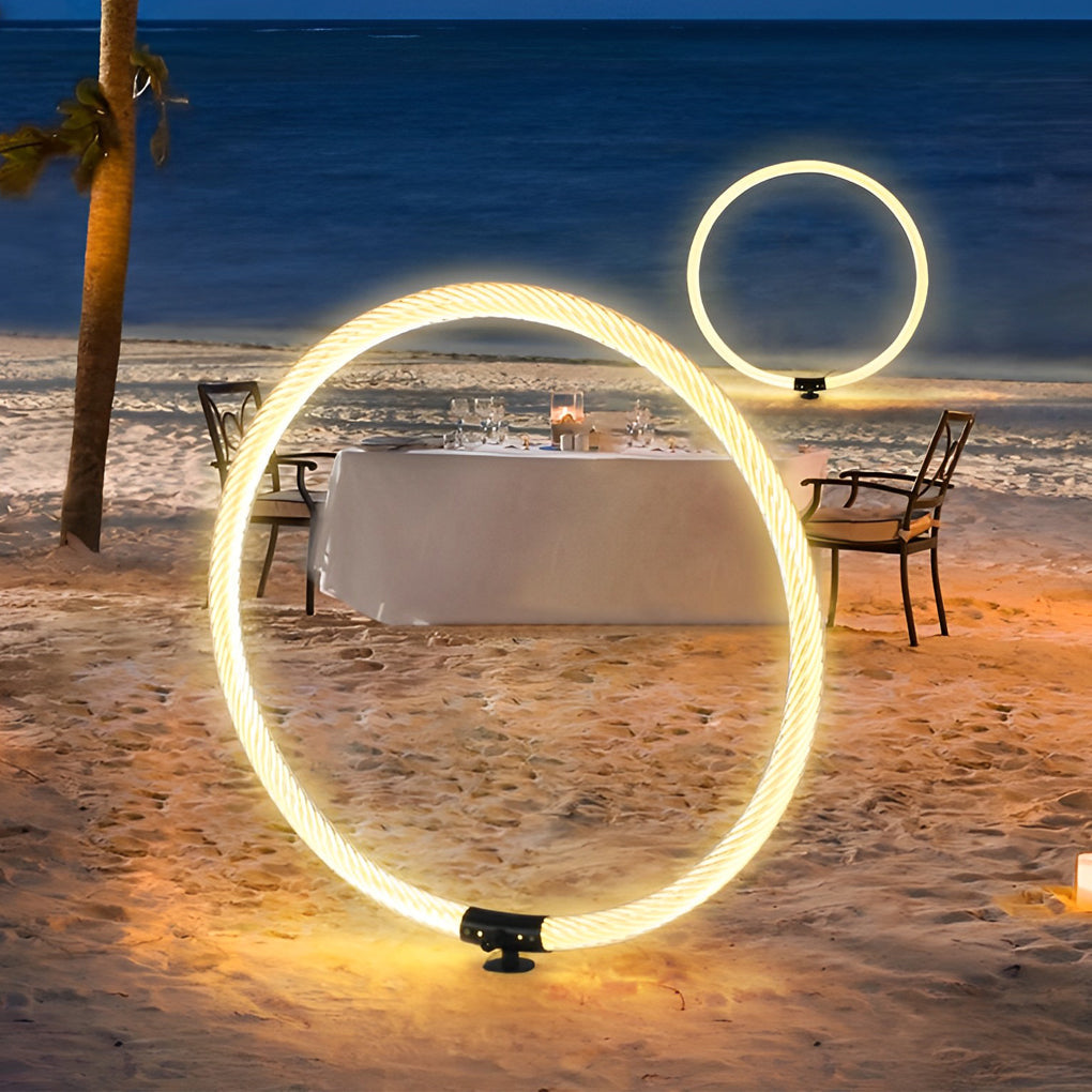 Modern Ring LED Waterproof Outdoor Landscape Lighting for Lawn and Garden Path