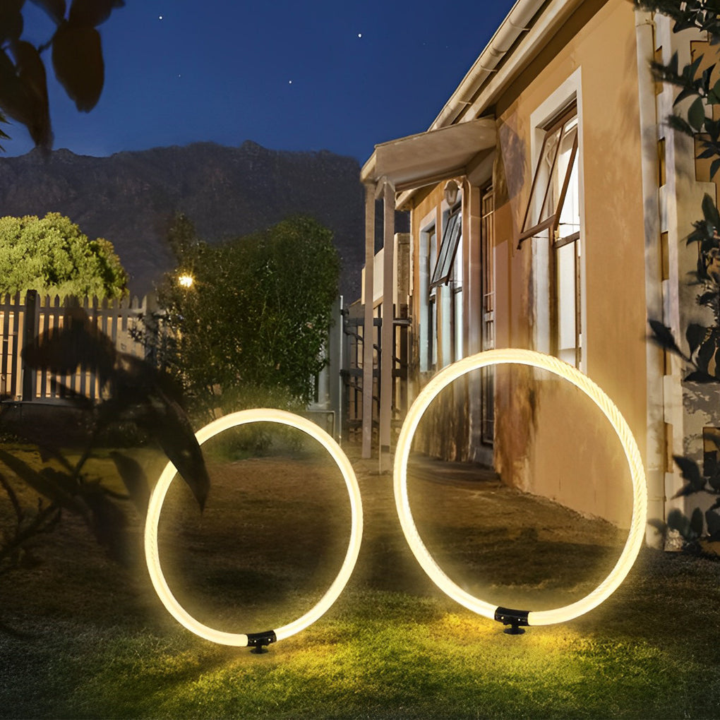 Modern Ring LED Waterproof Outdoor Landscape Lighting for Lawn and Garden Path