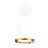 Modern Ring Shaped LED Pendant Light with Acrylic Shade and Adjustable Height for Living Room
