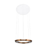 Modern Ring Shaped LED Pendant Light with Acrylic Shade and Adjustable Height for Living Room